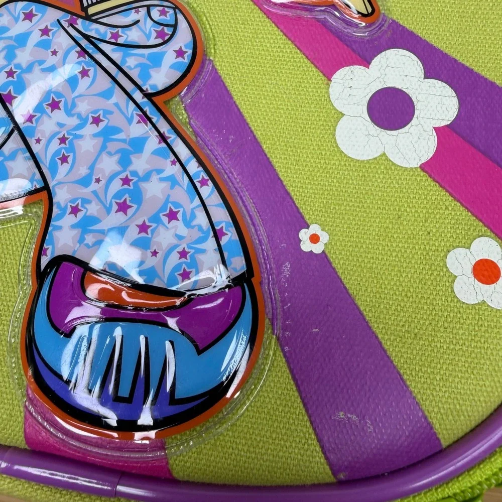 Vintage Polly Pocket Carrying Case Storage Bag Lime Green Purple Y2K 2003